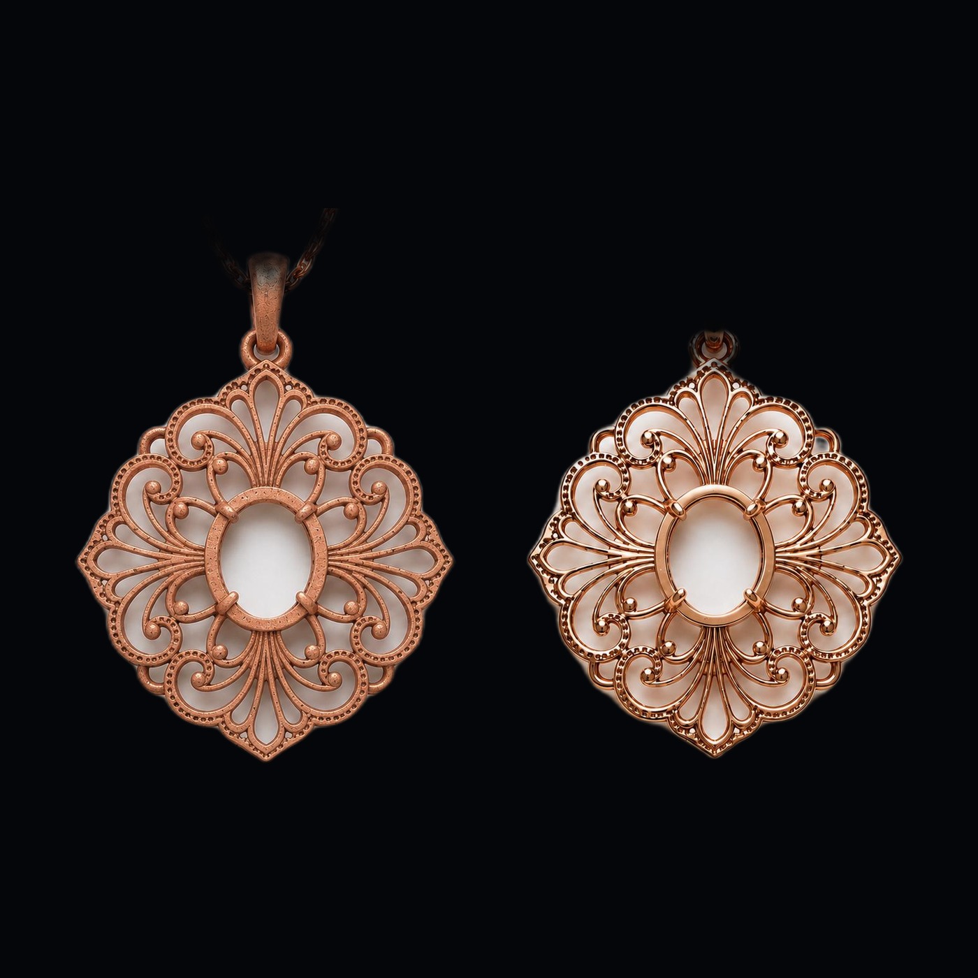 Copper plated 3D printed jewelry
